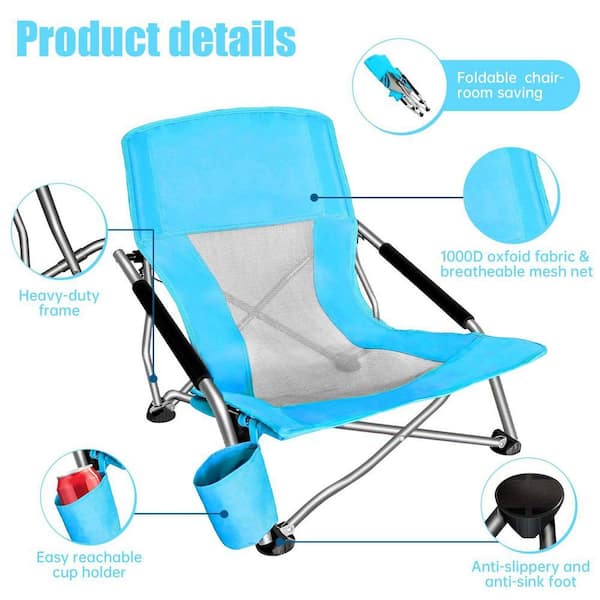 klow beach MUKE Chair for Adults, Low Beach Camping, Folding Chair, Shoulder Strap, Cup Holder, Steel Frame 300 lbs. (Orange 2-Pk) HD-BEACH-2PORG Beaches - Colony Inn Sanibel
