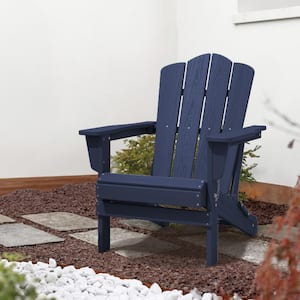 Classic Blue Folding Plastic Adirondack Chair