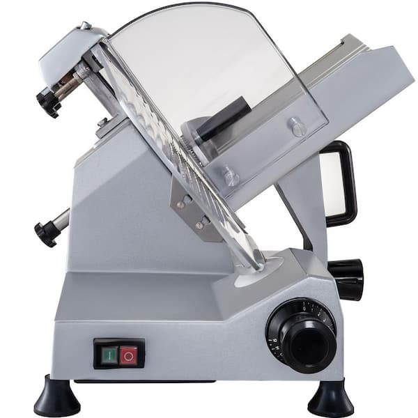 Commercial Meat Slicer 320 Watt Electric Deli Slicer 12 in. Carbon Steel Blade 350 to 400 RPM White Electric Food Slicer