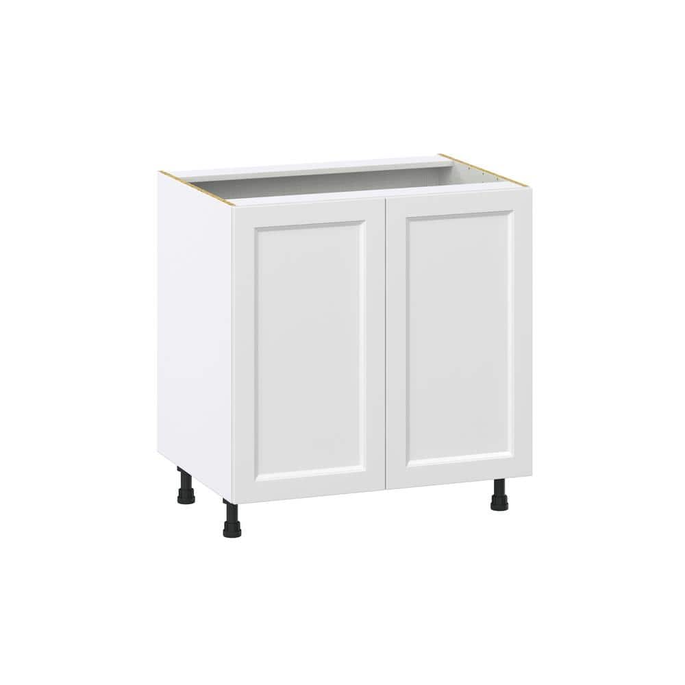 J Collection 33 In W X 24 D 34 5 H Alton Painted White Shaker Assembled Base Kitchen Cabinet With Full High Door Bright
