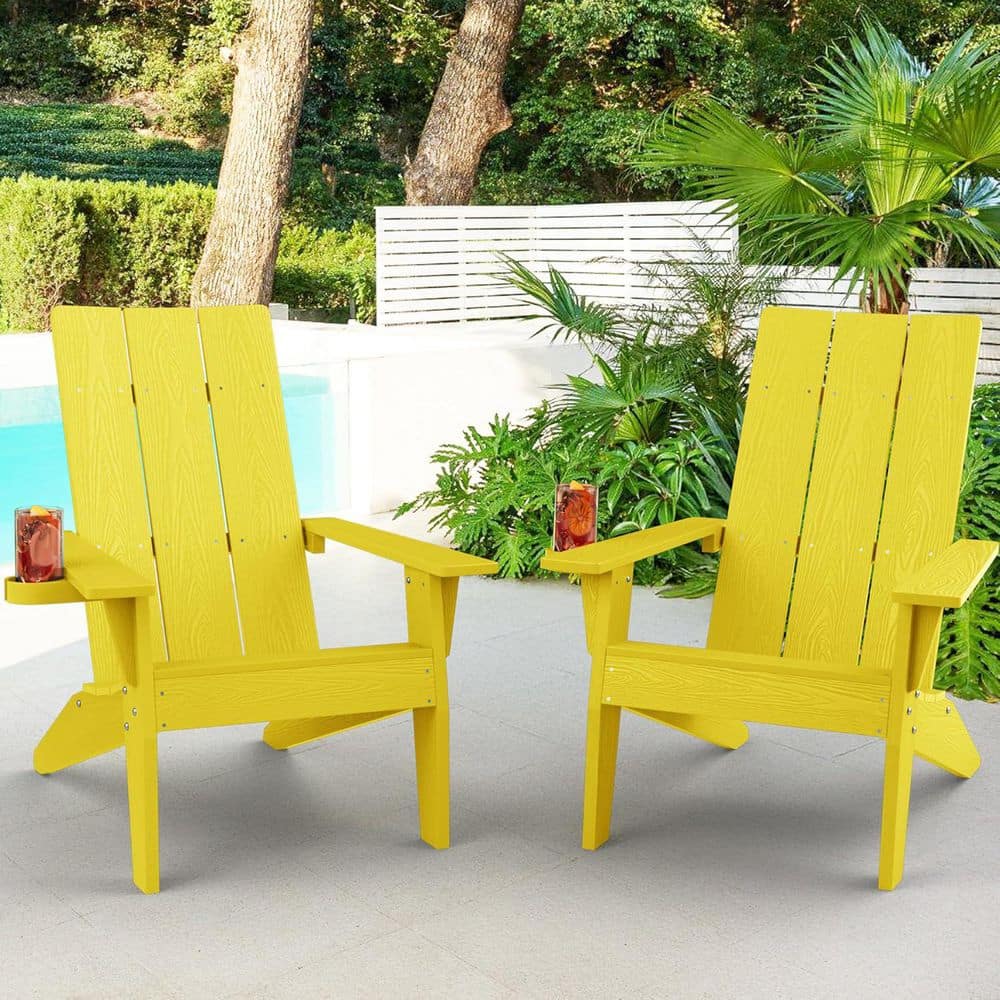 Mximu Oversize Modern Yellow Plastic Outdoor Patio Adirondack