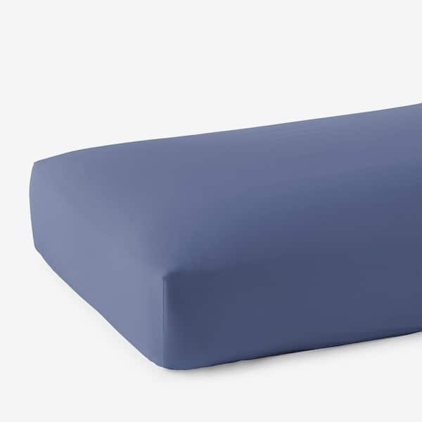 Legends Hotel Blue Dusk Supima Cotton 450-Thread Count Wrinkle-Free Sateen Queen Fitted Sheet