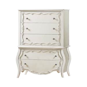 Edalene Pearl White 5.18 in. Chest of Drawers