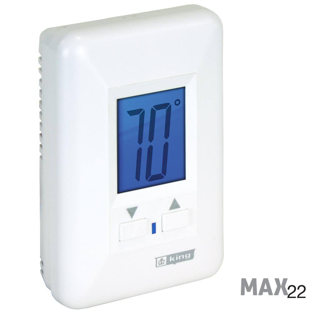 White Digital Line Voltage Thermostat with LCD Display