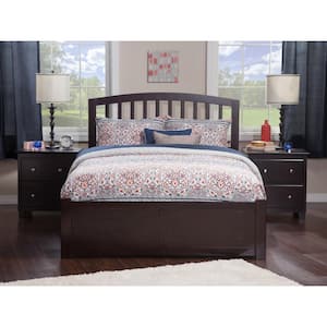 Richmond Full Platform Bed with Flat Panel Foot Board and Full Size Urban Trundle Bed in Espresso