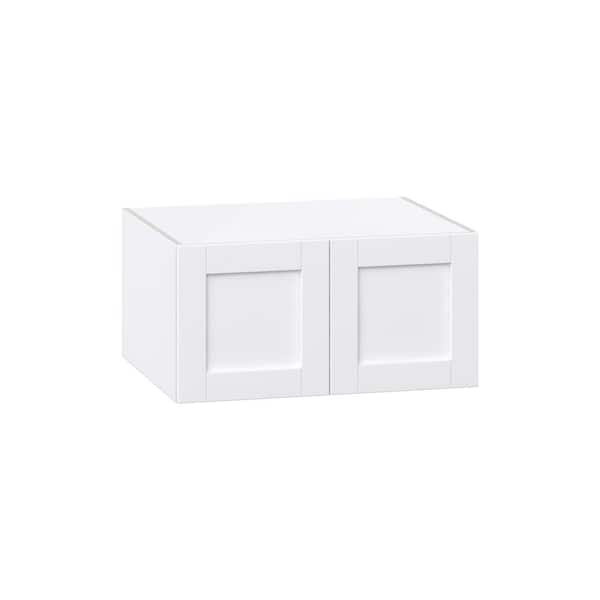 J COLLECTION Milton 30 in. W x 24 in. D x 15 in. H Assembled Shaker Wall Bridge Kitchen Cabinet in Bright White