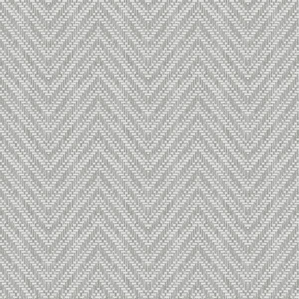 A-Street Prints Glynn Chevron Grey Textured Paper Wallpaper Sample
