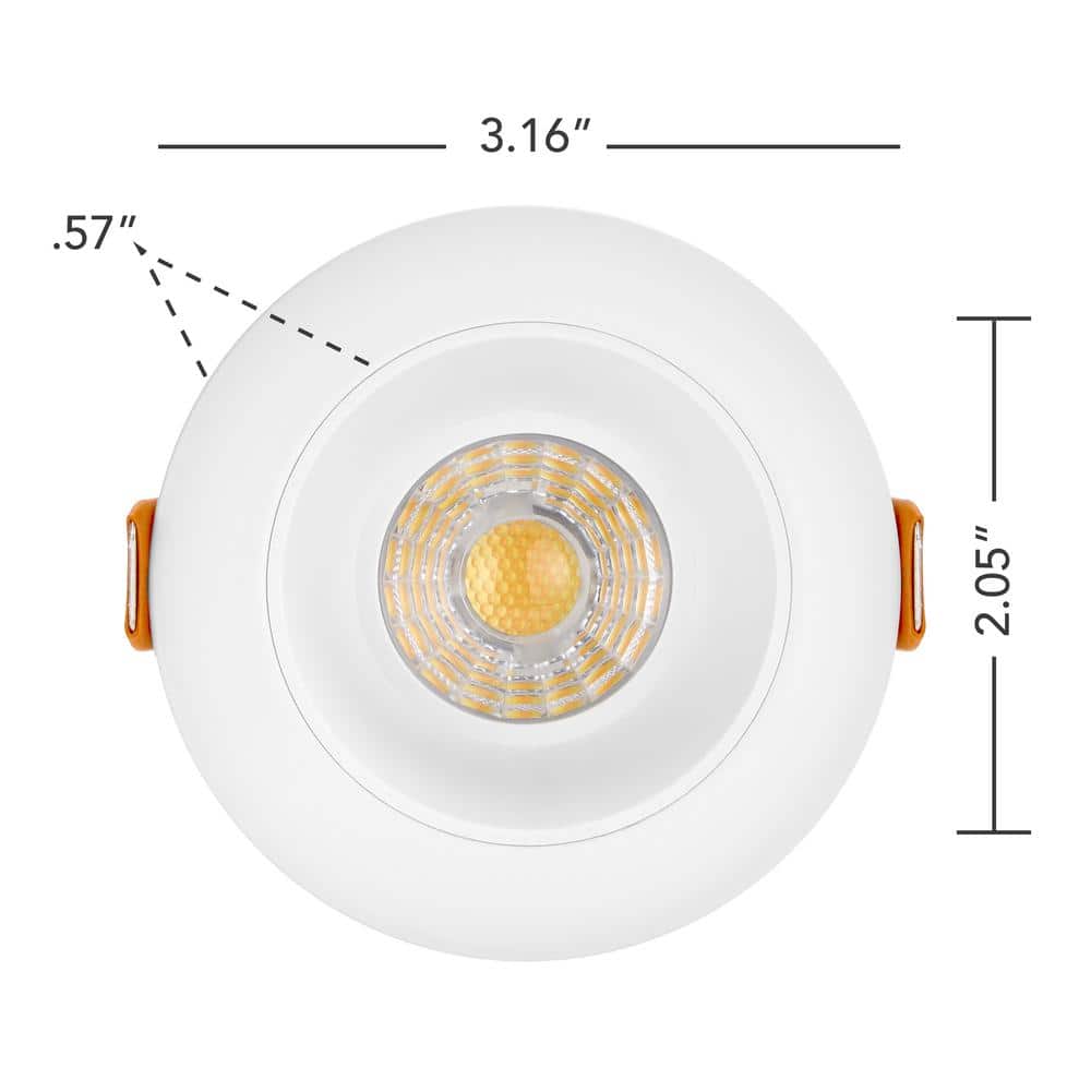White Aluminum Round Dimmable LED Recessed Light