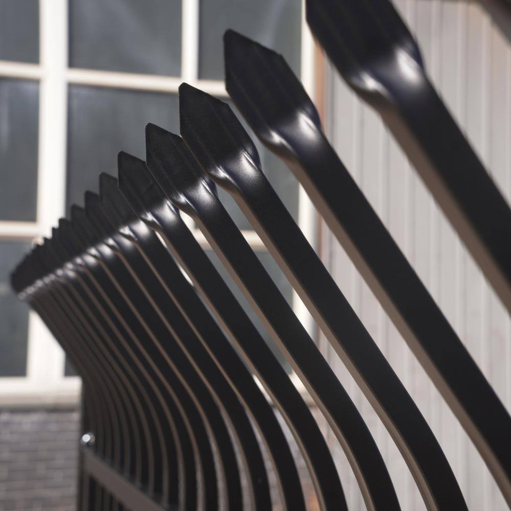Black Steel 8-Panel French Gothic Ornamental Fence Kit