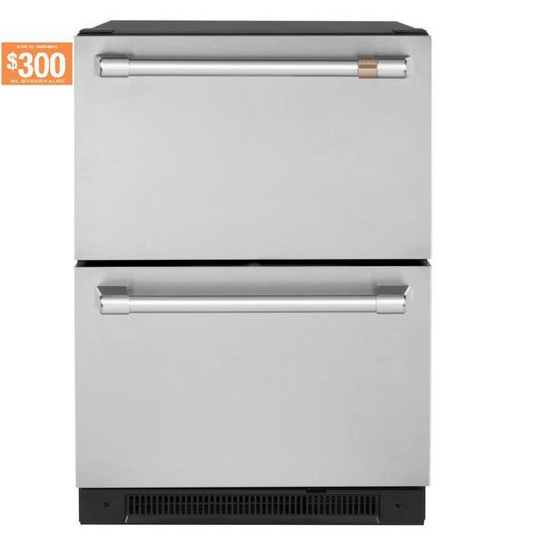 Cafe 5.7 cu. ft. Built-in Undercounter Dual-Drawer Refrigerator in Stainless Steel