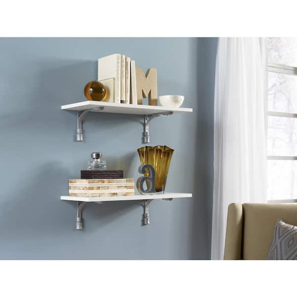 Rubbermaid White Laminated Wood Shelf 8 In D X 36 L Fg4b2800wht The Home Depot - Wall Mounted Shelf Home Depot
