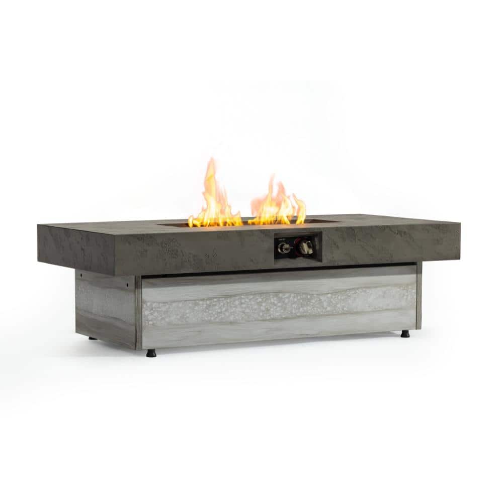 48 in. 50000 BTU Rectangular Gray Outdoor Steel Propane Fire Pit Table price history on PriceWatchPro