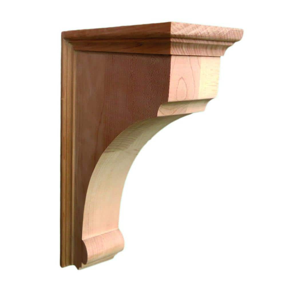 Small Unfinished Maple Traditional Wood Bracket Corbel