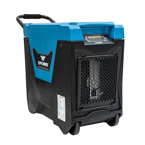 XPOWER 145-Pint LGR Commercial Dehumidifier with Auto Purge Pump, Handle and Wheels for Water Damage Restoration