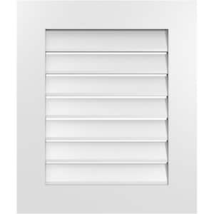 22 in. x 26 in. Vertical Surface Mount PVC Gable Vent: Functional with Standard Frame