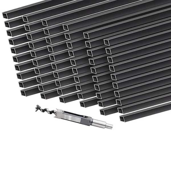 Afoxsos Deck Balusters 60-Pack 36 in. x 3/4 in. Aluminum Square Spindles Black for Railing and Staircase Outdoor Use