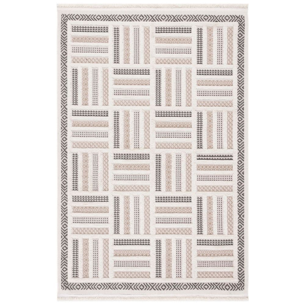 Urban 4 ft. x 6 ft. Beige/Ivory Border High-Low Area Rug price history on PriceWatchPro