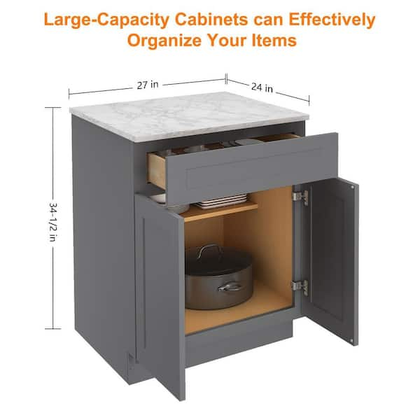 Cabinets.Deals 34.5'' H Gray Plywood Standard Base Cabinet  Ready-to-Assemble & Reviews