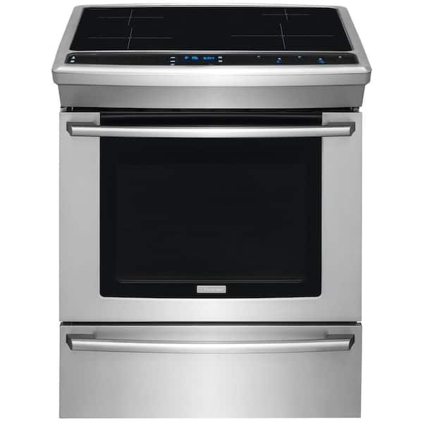 Electrolux Wave-Touch 30 in. 4.6 cu. ft. Induction Slide-In Range with Self-Cleaning Convection Oven in Stainless Steel