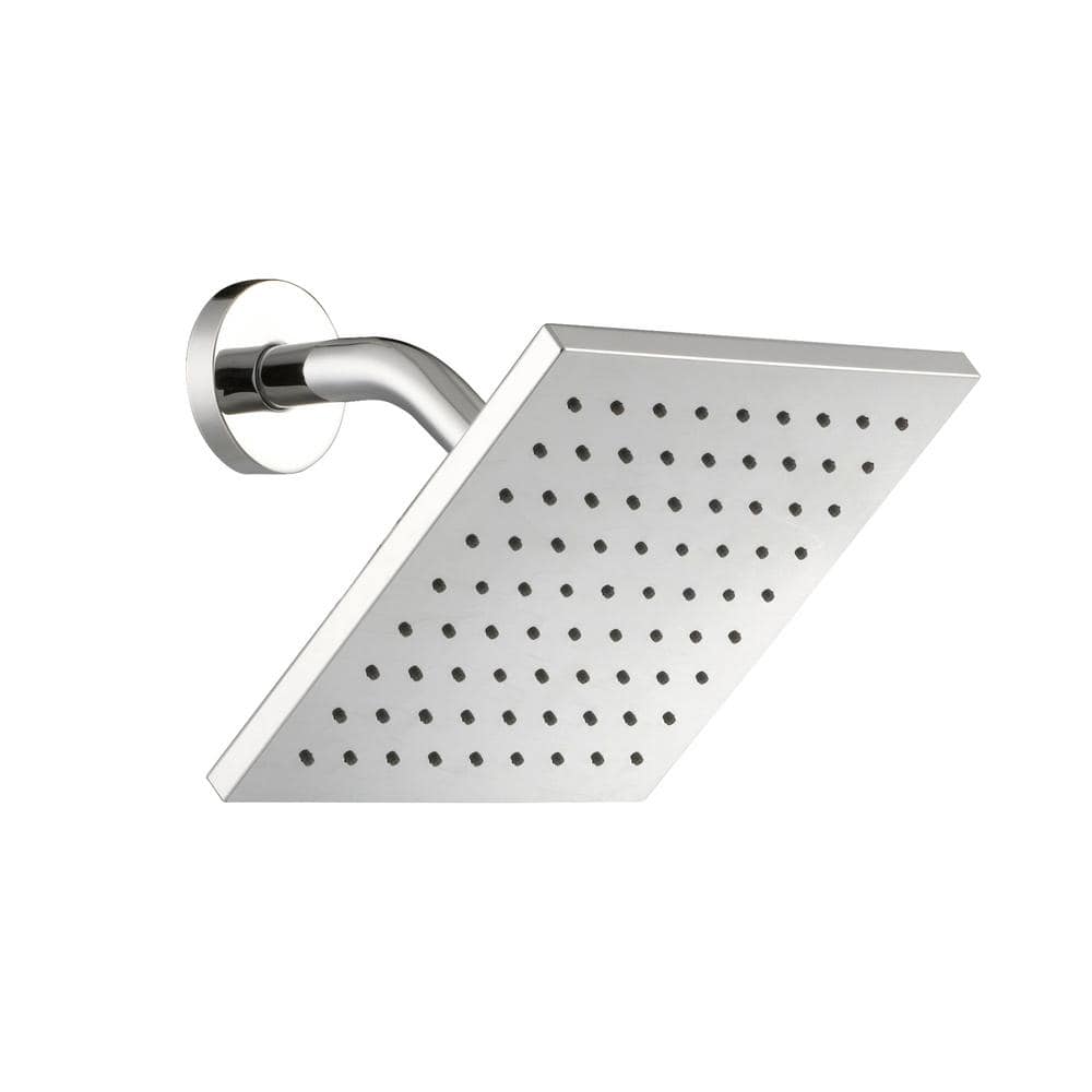 Chrome Square Wall Mounted Rain Shower Faucet Set
