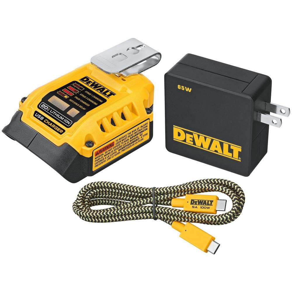 DEWALT 12V to 20V MAX Lithium-Ion Dual Port Jobsite Charging Station with  (2) USB Ports DCB102 - The Home Depot