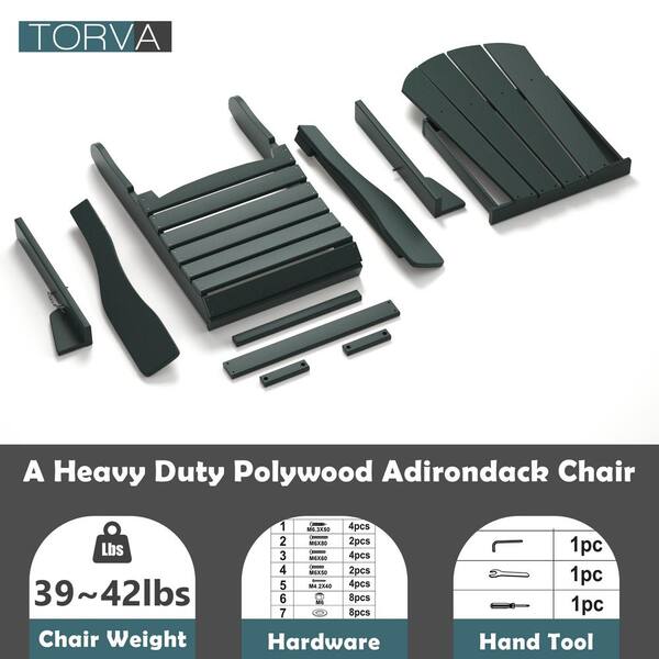 Siavonce TORVA Folding Adirondack Chair, Fire Pit Chair, Patio Outdoor  Chairs All-Weather Proof HDPE Resin for Garden, Dark Green XYD-ZX-HE01-BG -  The 
