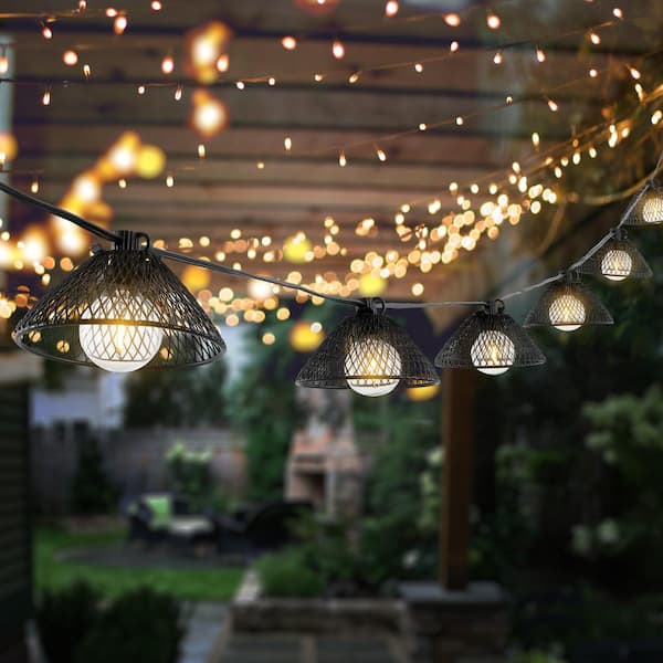 SAFAVIEH Junia 10-Light 10 ft. Outdoor Plug-In Integrated LED