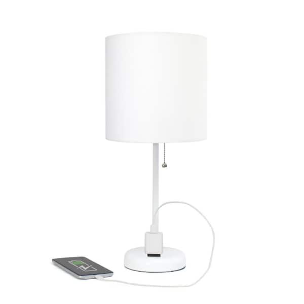 LUTEC 11.5 in. White Outdoor Portable Table Lamp 8500102331 - The Home Depot