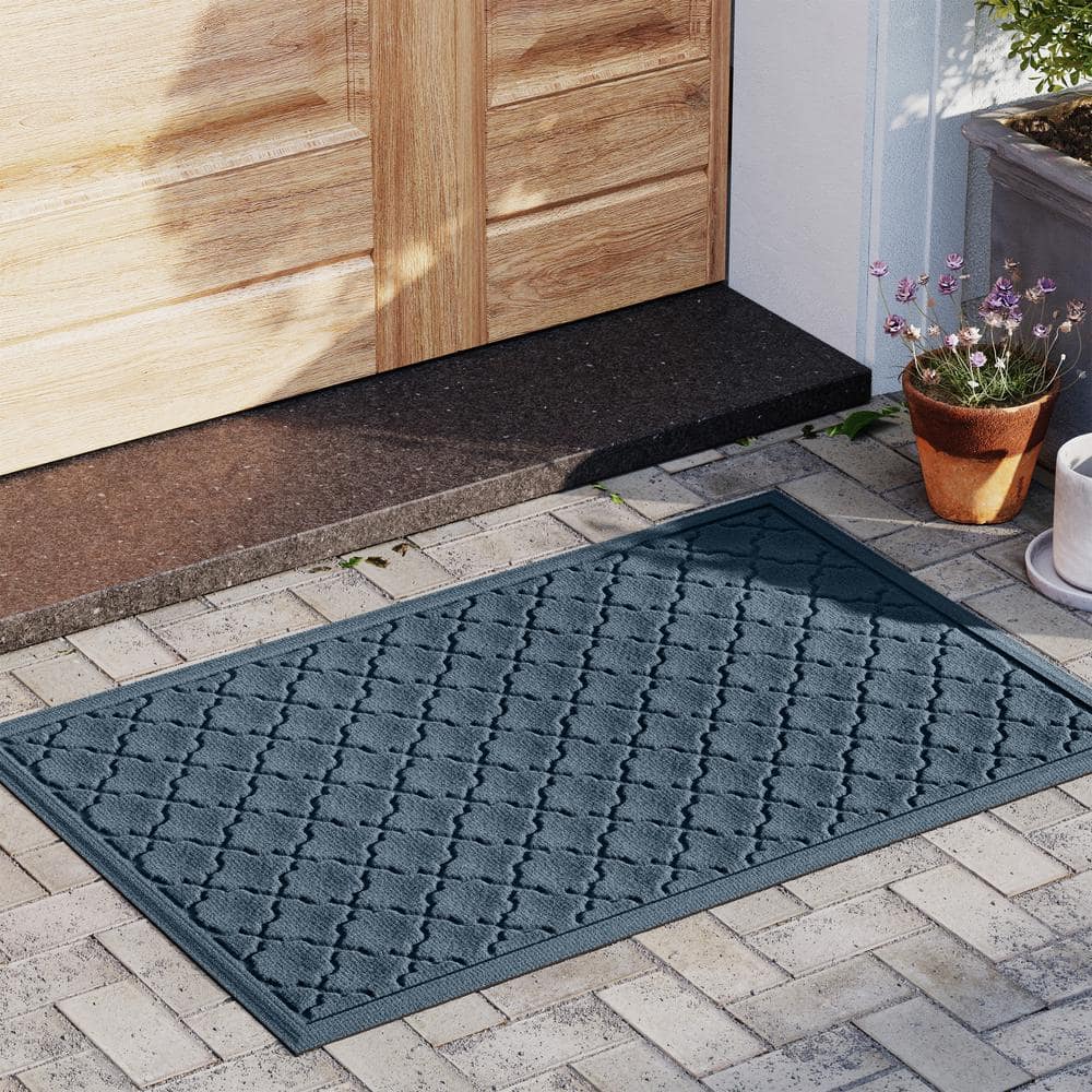 Bluestone Polypropylene Outdoor Rectangle Doormat with Rubber Backing