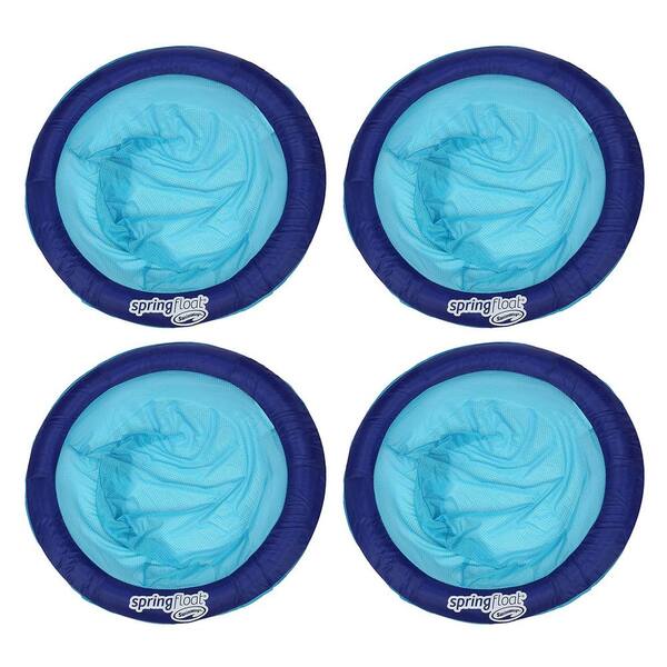 SwimWays Blue Water Chair Styled Spring Swimming Pool Float Papasan (4-Pack)