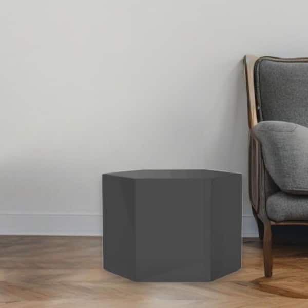 HomeRoots 14.5 in. Gray Octagon MDF End Table