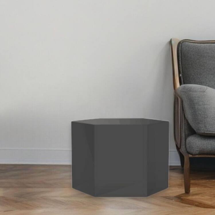 HomeRoots 14.5 in. Gray Octagon MDF End Table