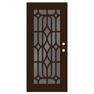 Essex 32 in. x 80 in. Right-Hand Outswing Copper Aluminum Security Door with Black Perforated Metal Screen