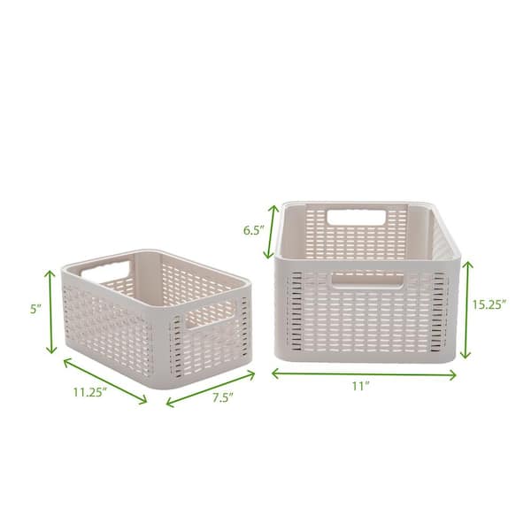 Mind Reader Basket Collection 3 Tier Stackable Storage Containers Ivory -  Office Depot