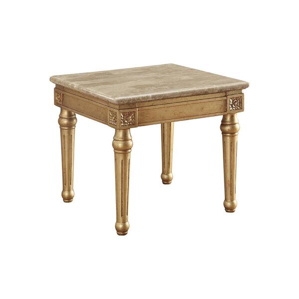 ACME Furniture Daesha Coffee Table Marble and Antique Gold