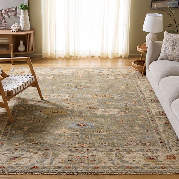 Samarkand 9 ft. x 12 ft. Gray/Ivory Traditional Oriental Area Rug