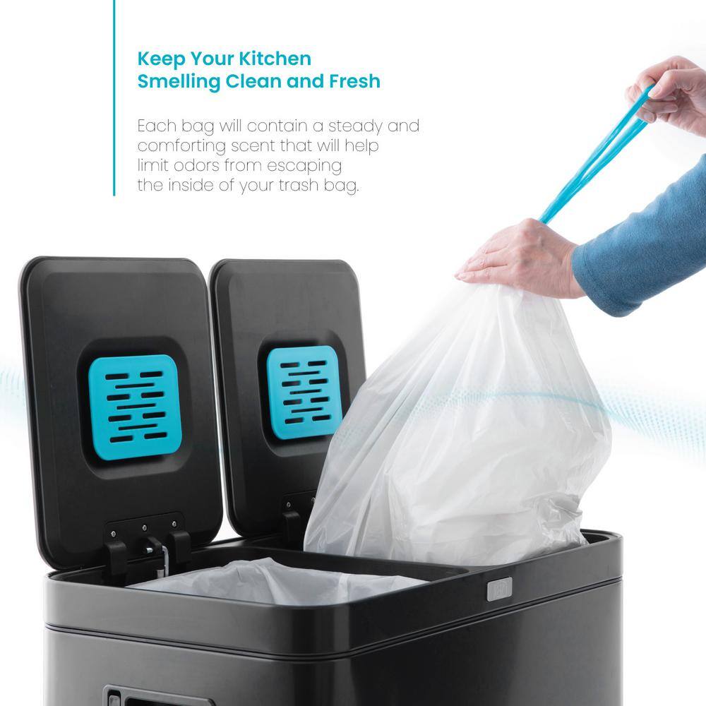 Fresh Scented 8 Gallon Drawstring Trash Bags, 60 Pack