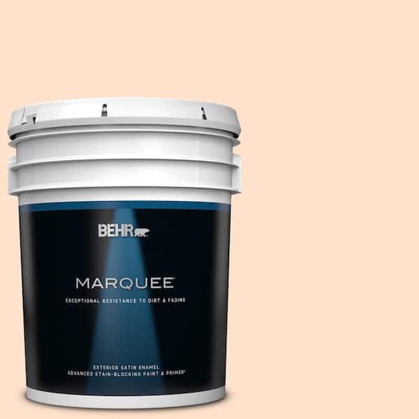 BEHR MARQUEE 5 gal. #P200-1 Melted Marshmallow Satin Enamel Exterior Paint & Primer
