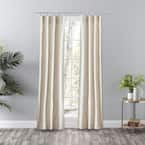 Ellis Curtain Lexington Tan Leaf Rod Pocket Room Darkening Curtain - 56 ...