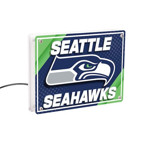 Evergreen Seattle Seahawks NFL Football Blue Rectangle Desk Lite LED Decor