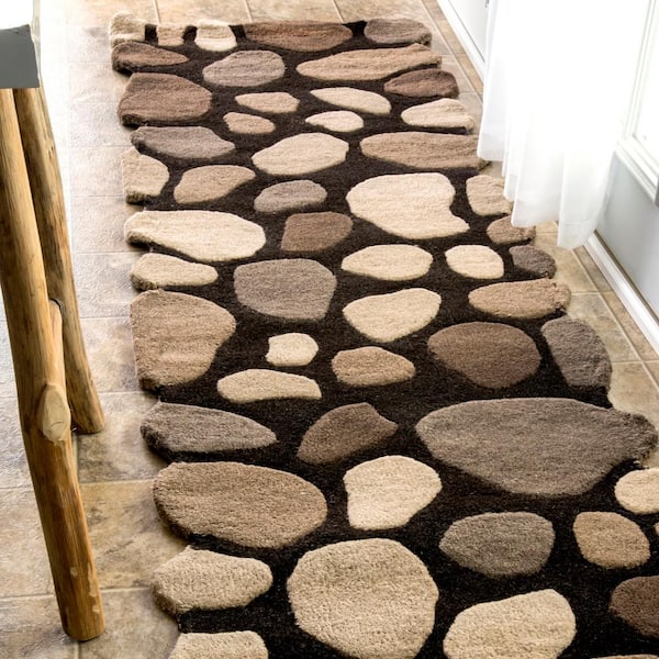 Hand Tufted Pebbles Area Rug Natural 2' 6" ft. x 8' ft. Runner Rug