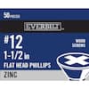 MULTI-MATE 21712 #10 1-1/2-Inch Phillips Flat-Head All-Purpose Screws  130-Pack 