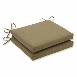 Solid 18.5 in. x 16 in. Outdoor Dining Chair Cushion in Tan (Set of 2)