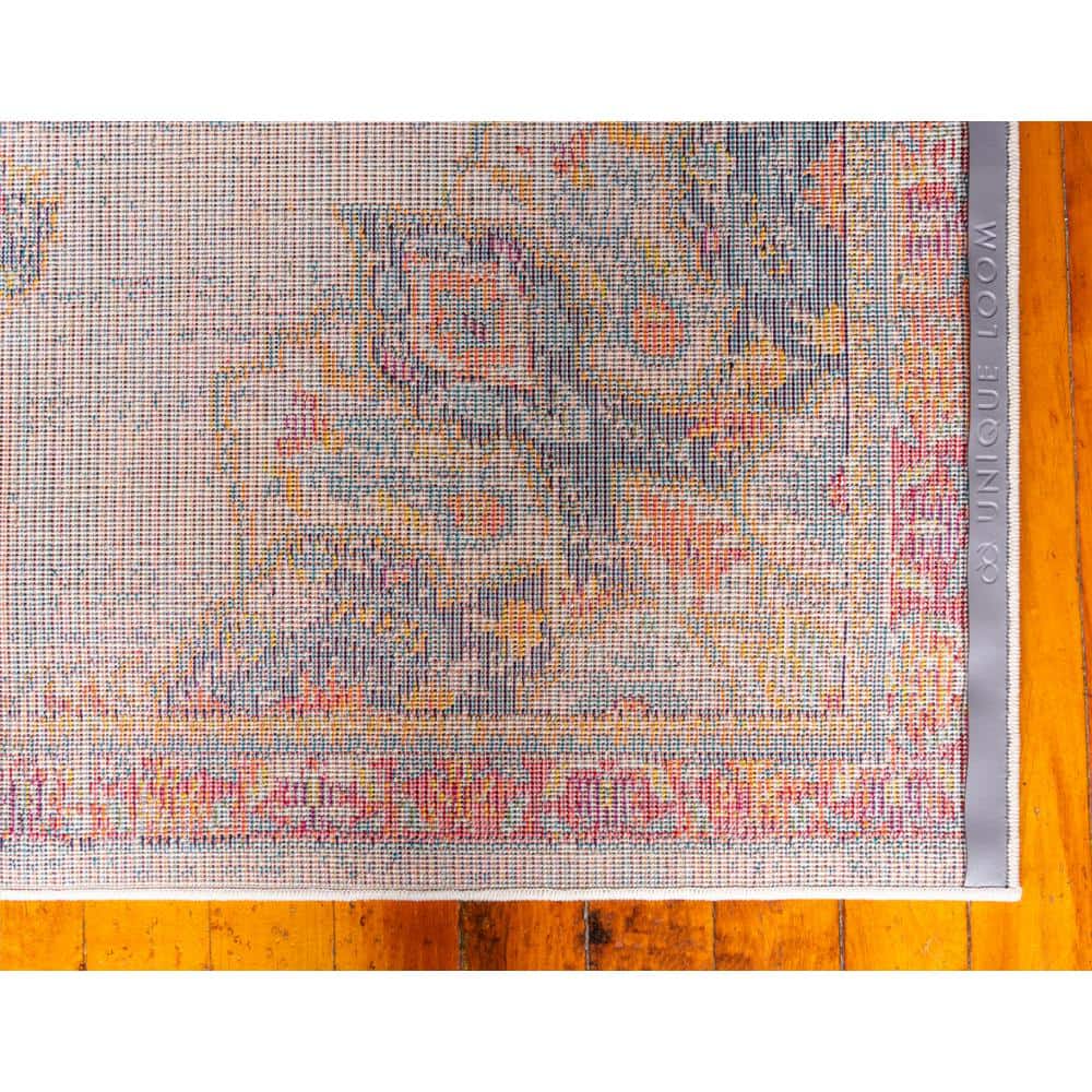 Ivory Rectangular Synthetic Easy Care Area Rug, 9' x 12'