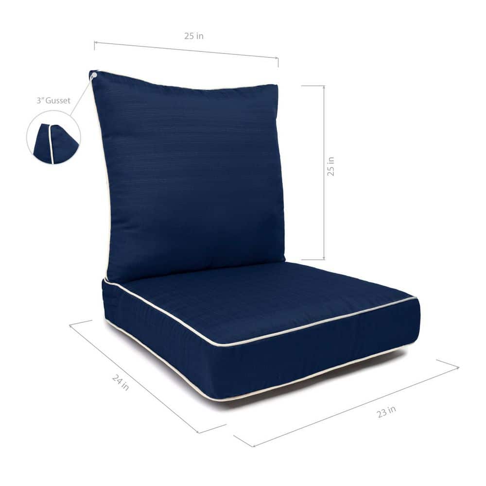 "Sunrise 23""x24""x5"" Deep Seat Cushion-Back & Seat Set with Cord Indigo" price history on PriceWatchPro