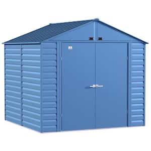 Select 8 ft. W x 8 ft. D Blue Grey Metal Shed 59 sq. ft.