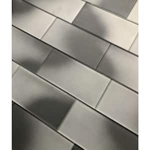 Transitional Design Style Matte Multi Gray 3 in. x 6 in. Glass Subway Wall Tile (1 sq.ft/Case)