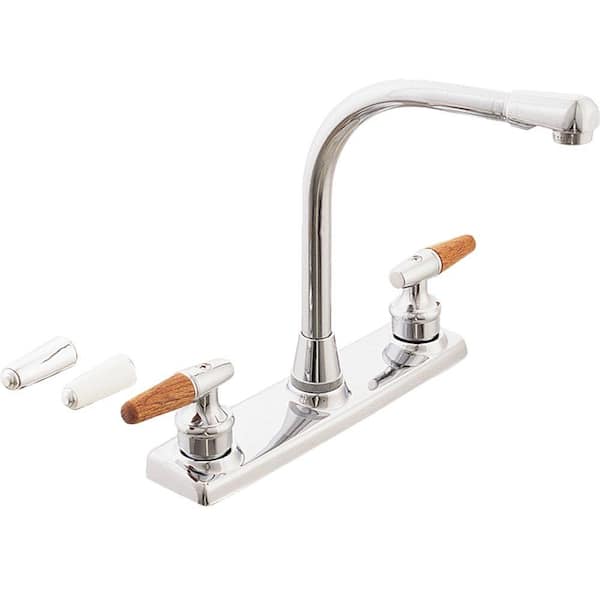 EZ-FLO Traditional Collection 2-Handle Standard Kitchen Faucet with 3-Handle Inserts in Chrome