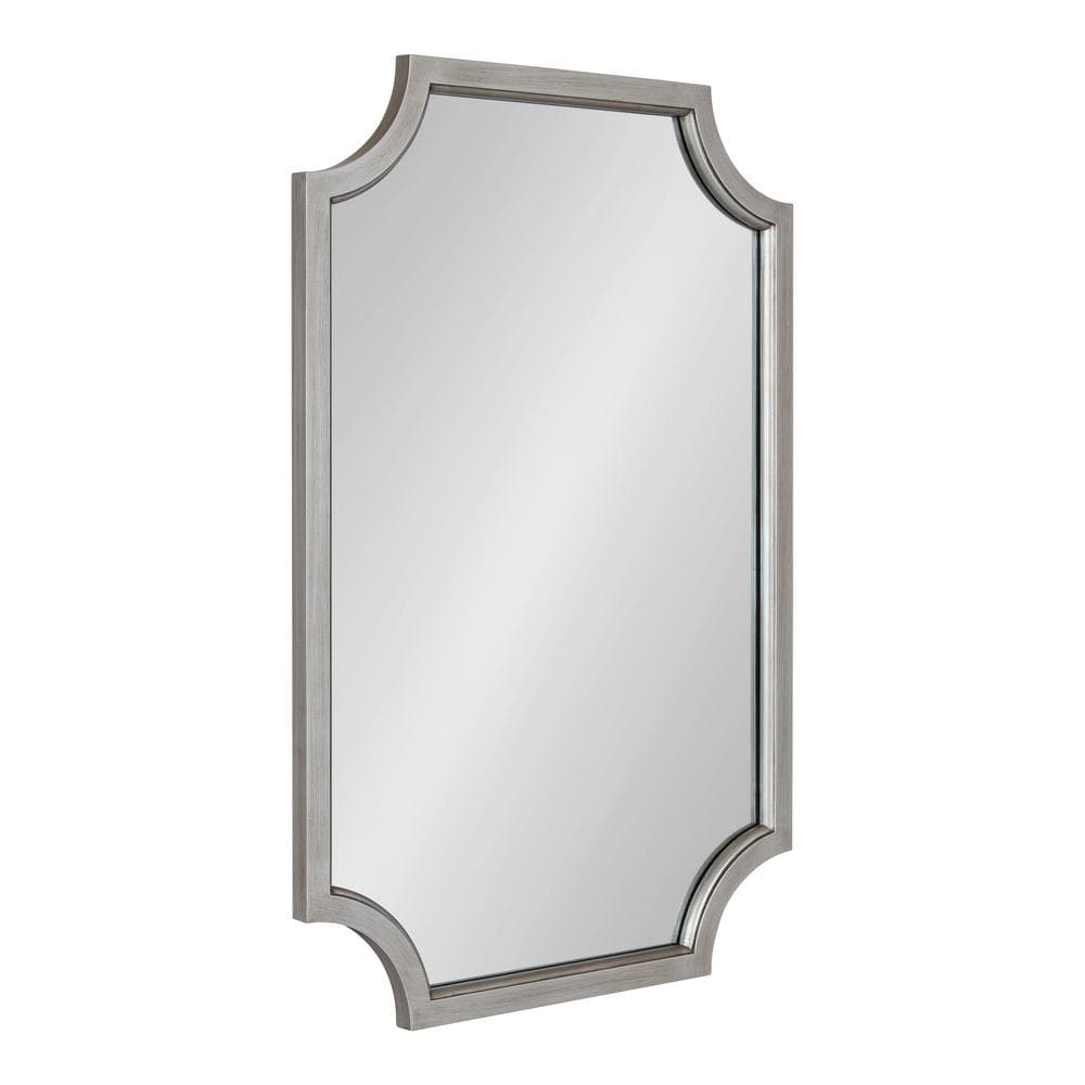 Hogan 24x36 Antique Silver Wood Framed Decorative Wall Mirror