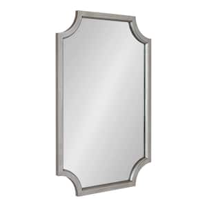 Hogan 24.00 in. W x 36.00 in. H Silver Scalloped Modern Framed Decorative Wall Mirror